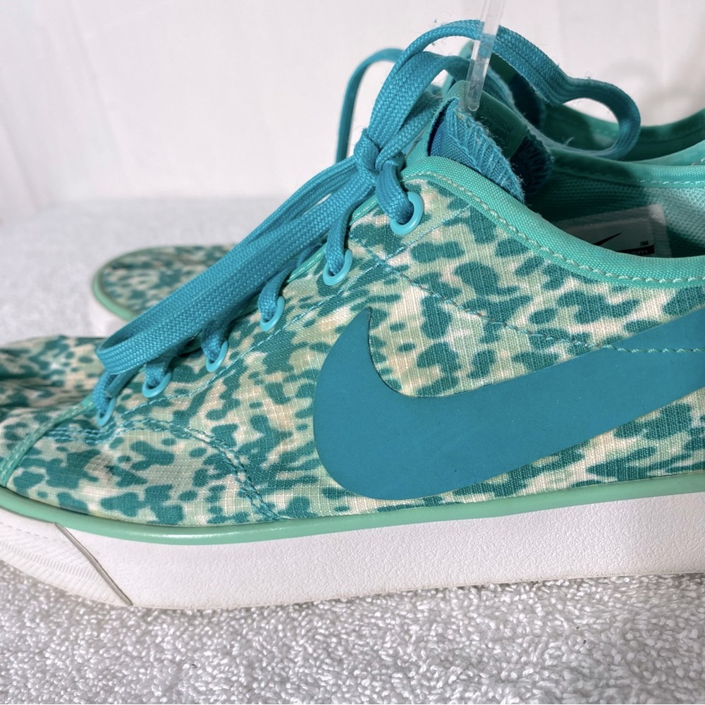 Nike Primo Court Turquoise Animal Print Lace Up Sneakers 9.5 Activewear - Picture 9 of 13